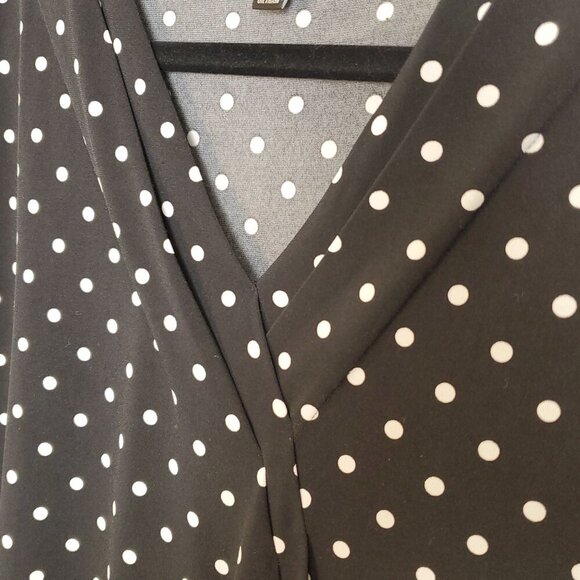 Lane Bryant Womens Top Black White Polka Dot Sleeveless Size 14/16 Plus Casual - Picture 6 of 11